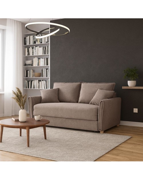Divano Letto Cassie 3 posti tessuto tortora 176x93x97H: Stile, Comfort e Funzionalità