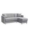 Divano letto Oasis con penisola contenitore reversibile tessuto grigio 200x134x80H