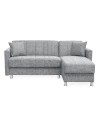 Divano letto Oasis con penisola contenitore reversibile tessuto grigio 200x134x80H