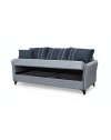Divano 3 posti funzione letto contenitore Panama in tessuto grigio chiaro e cuscini grigio scuro 210x94x80h
