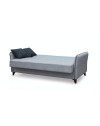 Divano 3 posti funzione letto contenitore Panama in tessuto grigio chiaro e cuscini grigio scuro 210x94x80h