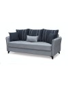 Divano 3 posti funzione letto contenitore Panama in tessuto grigio chiaro e cuscini grigio scuro 210x94x80h