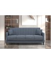 Divano 3 posti funzione letto contenitore Montana in tessuto grigio 225x82x92h