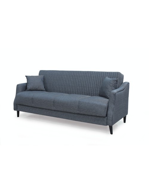 Divano 3 Posti Funzione Letto Contenitore Montana in Tessuto Grigio