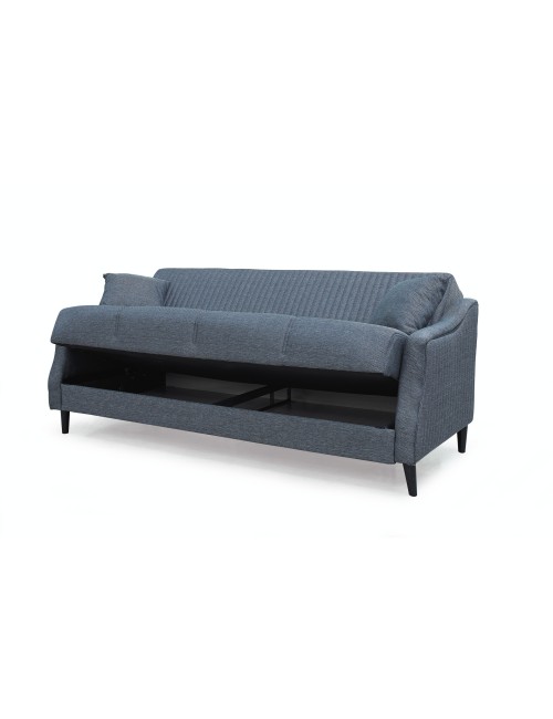Divano 3 Posti Funzione Letto Contenitore Montana in Tessuto Grigio
