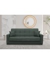 Divano 3 posti funzione letto contenitore NewMalpensa in tessuto verde oliva 225x88x94h