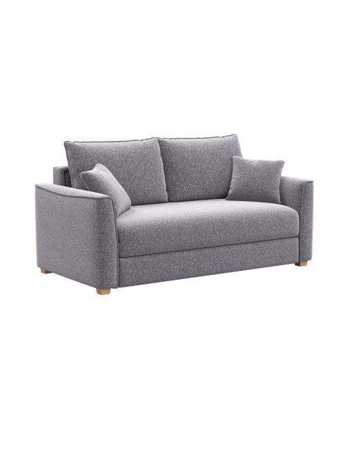 Divano 3 posti Cosy con letto estraibile e contenitore in tessuto grigio 180x93x97H