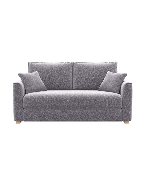Divano 3 posti Cosy con letto estraibile e contenitore in tessuto grigio 180x93x97H