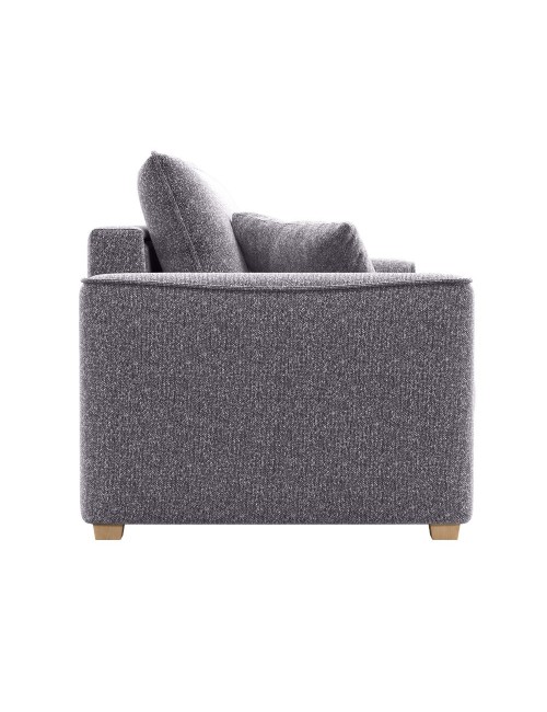 Divano 3 posti Cosy con letto estraibile e contenitore in tessuto grigio 180x93x97H