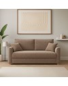 Divano 3 posti Cosy con letto estraibile e contenitore in tessuto tortora 180x93x97H