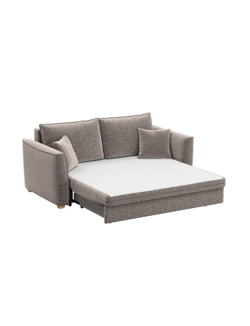 Divano 3 posti Cosy con letto estraibile e contenitore in tessuto tortora 180x93x97H