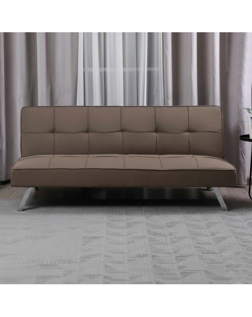 Divano click-clack Daynora marrone con funzione letto 168x83x75.5H