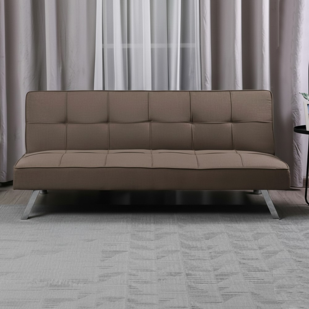 Divano click-clack Daynora marrone con funzione letto 168x83x75.5H
