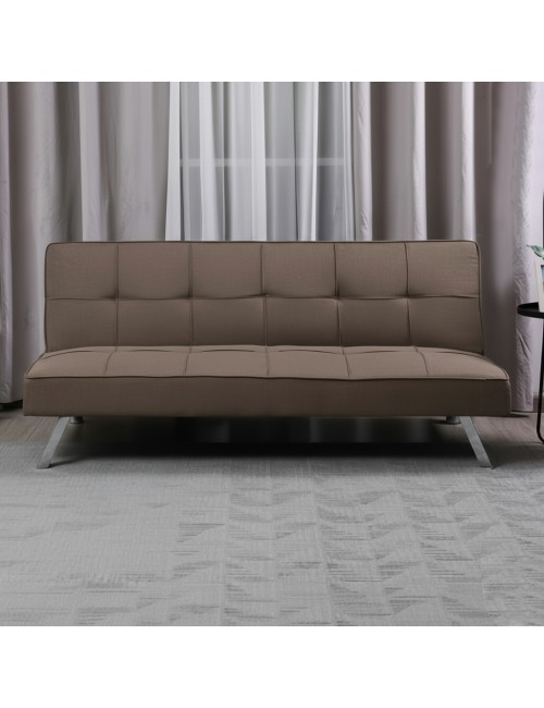 Divano click-clack Daynora marrone con funzione letto 168x83x75.5H