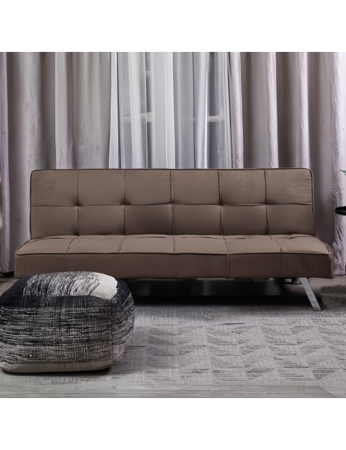 Divano click-clack Daynora marrone con funzione letto 168x83x75.5H