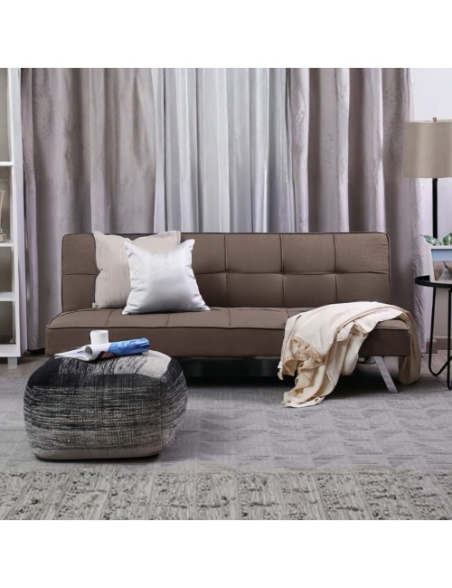 Divano click-clack Daynora marrone con funzione letto 168x83x75.5H