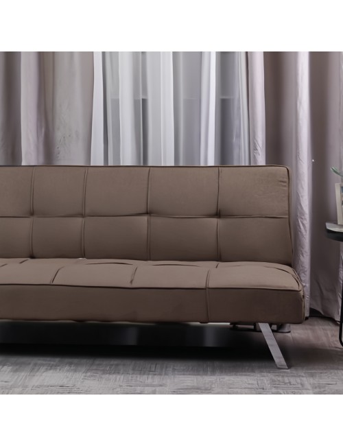 Divano click-clack Daynora marrone con funzione letto 168x83x75.5H
