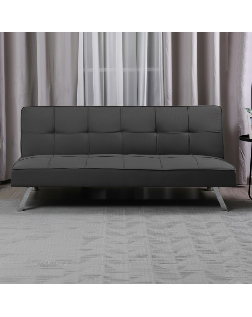 Divano click-clack Daynora grigio scuro con funzione letto 168x83x75.5H