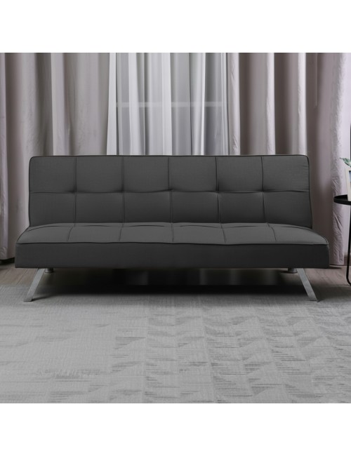 Divano click-clack Daynora grigio scuro con funzione letto 168x83x75.5H