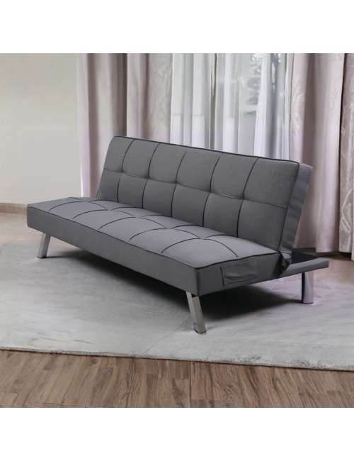 Divano click-clack Daynora grigio scuro con funzione letto 168x83x75.5H