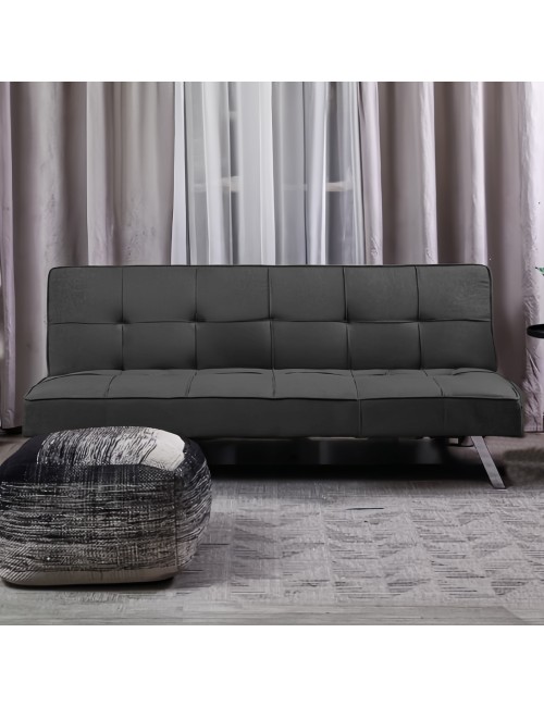 Divano click-clack Daynora grigio scuro con funzione letto 168x83x75.5H