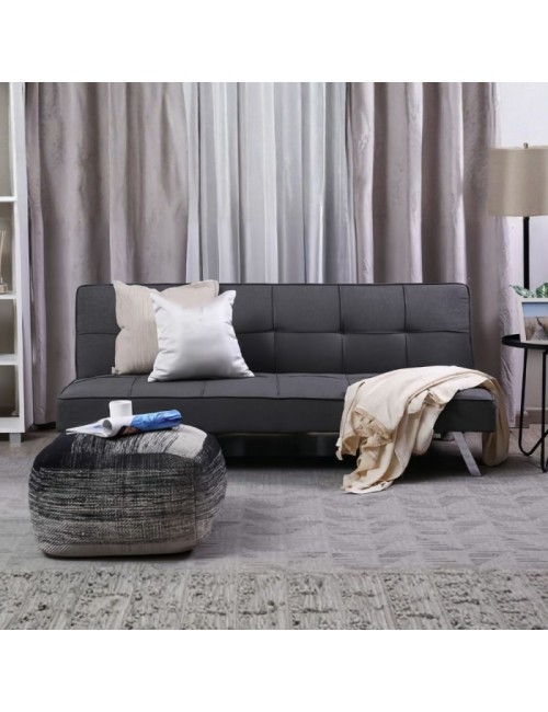 Divano click-clack Daynora grigio scuro con funzione letto 168x83x75.5H