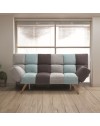 Divano con funzione letto e braccioli reclinabili Dube patchwork 181x81x86h