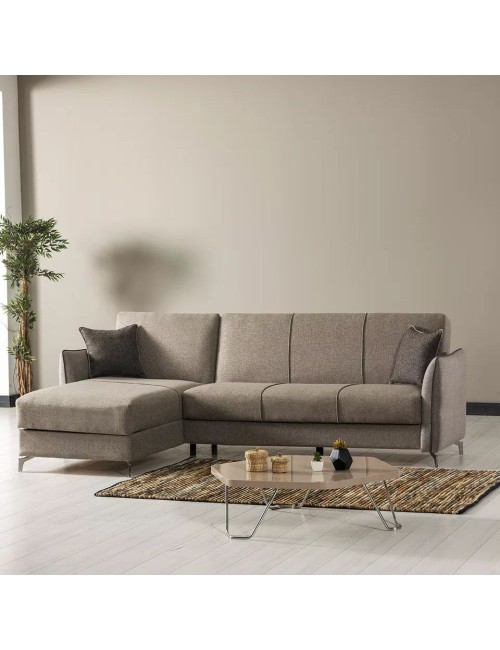 Divano con Penisola Reversibile Fellis Colore Grigio Chiaro Prezzo
