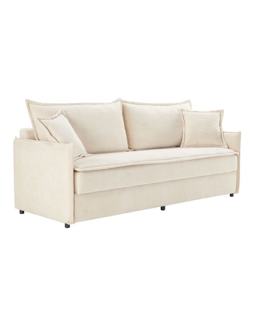 Divano Letto Ghide colore panna 217x86x95H:Comfort e Funzionalità