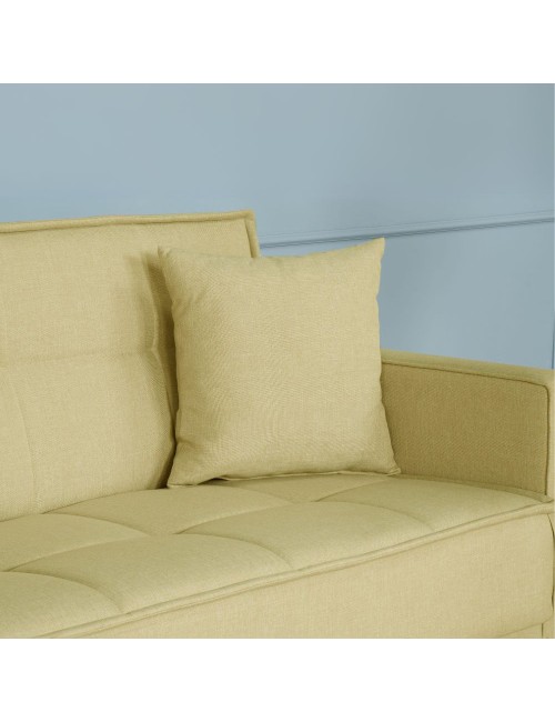 Divano funzione letto e contenitore Legen 3 Posti in vellutino Senape 210x85x87H