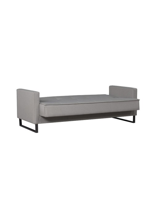 Divano funzione letto e contenitore Legen 3 Posti in vellutino grigio 210x85x87H