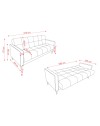 Divano funzione letto e contenitore Legen 3 Posti in vellutino grigio 210x85x87H