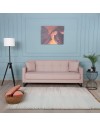 Divano funzione letto e contenitore Legen 3 Posti in vellutino rosa antico 210x85x87H