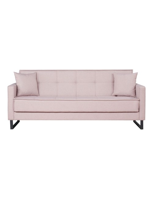Divano funzione letto e contenitore Legen 3 Posti in vellutino rosa antico 210x85x87H
