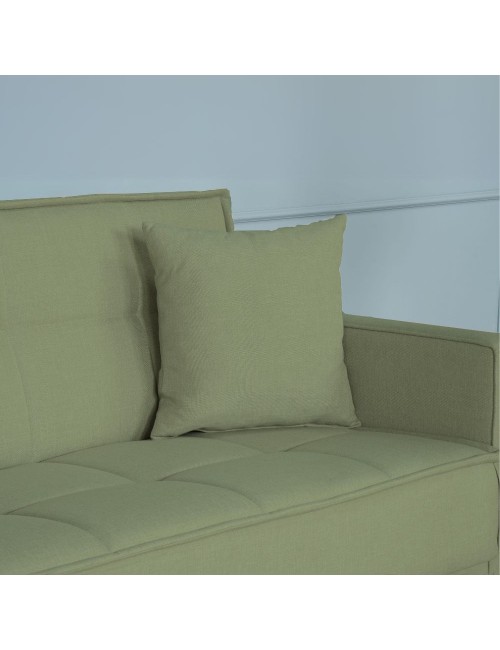 Divano funzione letto e contenitore Legen 3 Posti in vellutino verde oliva 210x85x87H