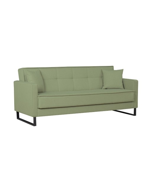 Divano funzione letto e contenitore Legen 3 Posti in vellutino verde oliva 210x85x87H