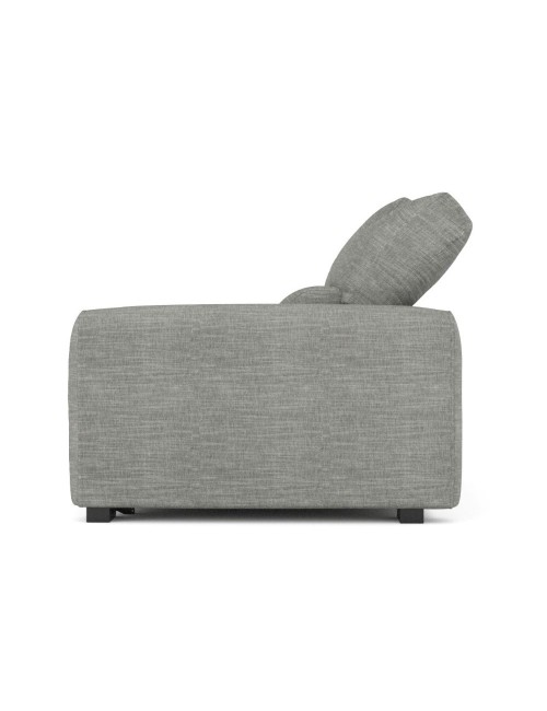 Divano 2 posti extra large tessuto grigio con seduta a slitta Leora 251x112.5x102H