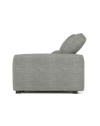 Divano 2 posti extra large tessuto grigio con seduta a slitta Leora 251x112.5x102H
