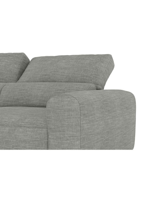 Divano 2 posti extra large tessuto grigio con seduta a slitta Leora 251x112.5x102H