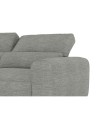 Divano 2 posti extra large tessuto grigio con seduta a slitta Leora 251x112.5x102H