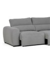 Divano 2 posti extra large tessuto grigio con seduta a slitta Leora 251x112.5x102H