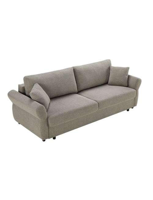 Divano Letto con topper Loki colore tortora 245x105x92H