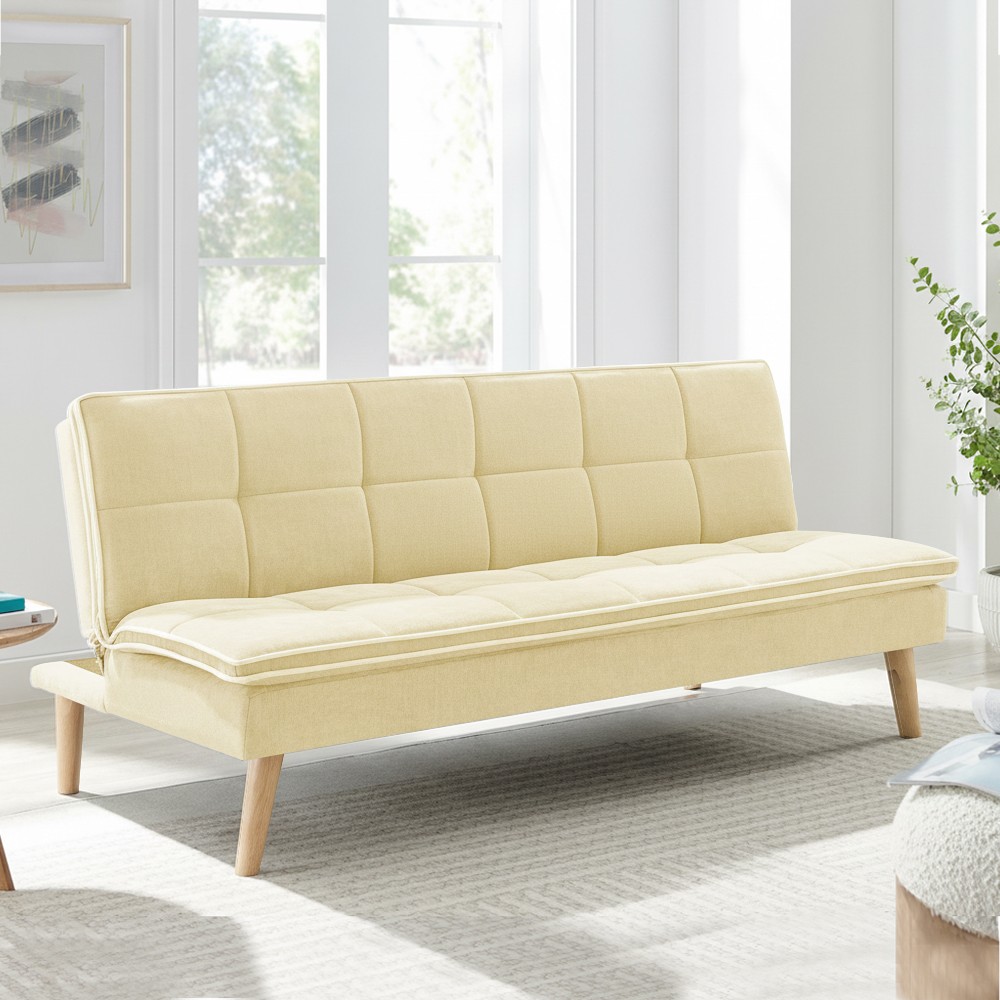 Divano letto Lunaria 3 posti colore crema design moderno 182x88x80H