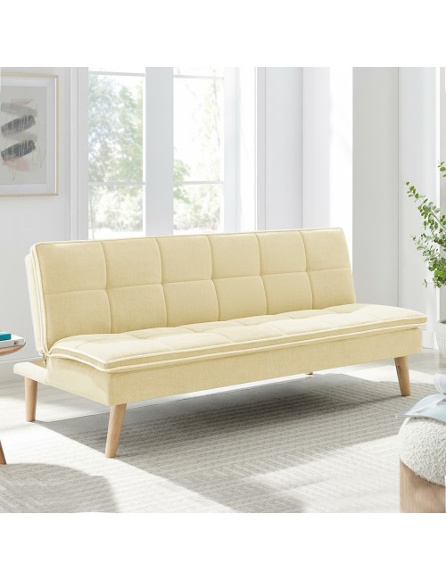 Divano letto Lunaria 3 posti colore crema design moderno 182x88x80H