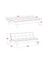 Divano letto Lunaria 3 posti colore grigio design moderno 182x88x80H
