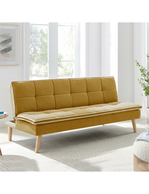 Divano letto Lunaria 3 posti colore senape design moderno 182x88x80HE