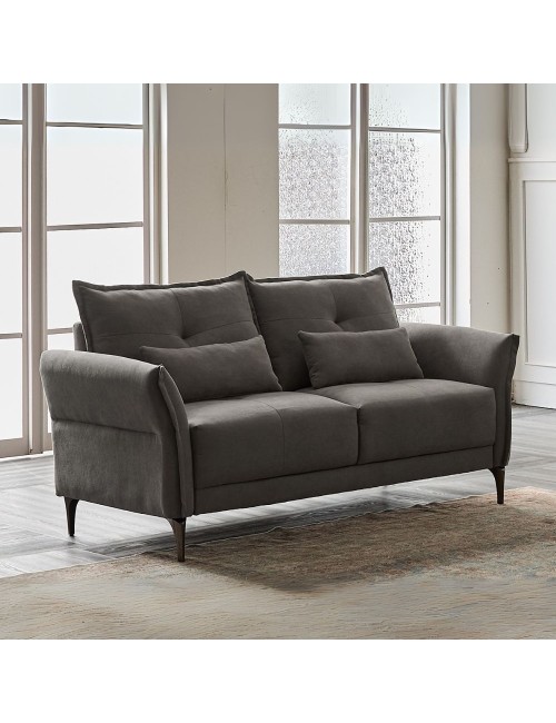 Divano 2 posti Nutmeg in tessuto grigio scuro 160x76x86H