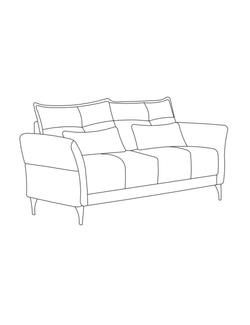 Divano 2 posti Nutmeg in tessuto grigio scuro 160x76x86H