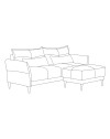 Divano 3 Posti Nutmeg con pouf in tessuto beige 196x76x86H