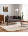 Divano Nuvia 2 posti in tessuto Grigio mouse con piedi neri 141x70x74H